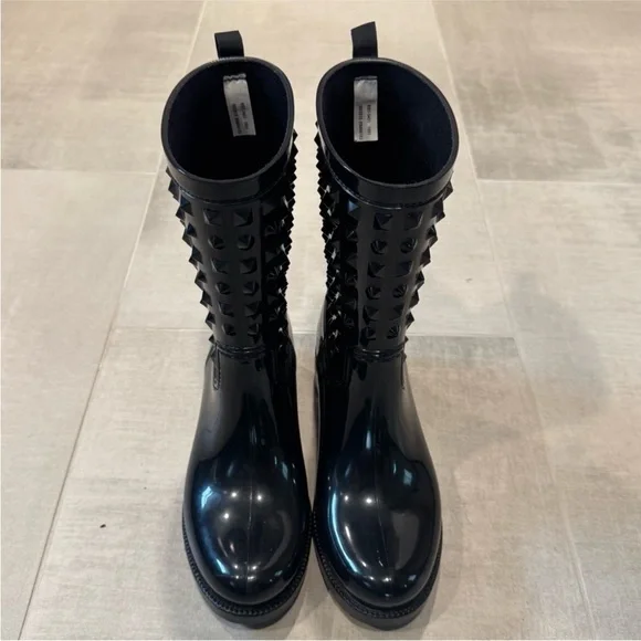 Capelli studded rain boot in black. - Picture 1 of 7